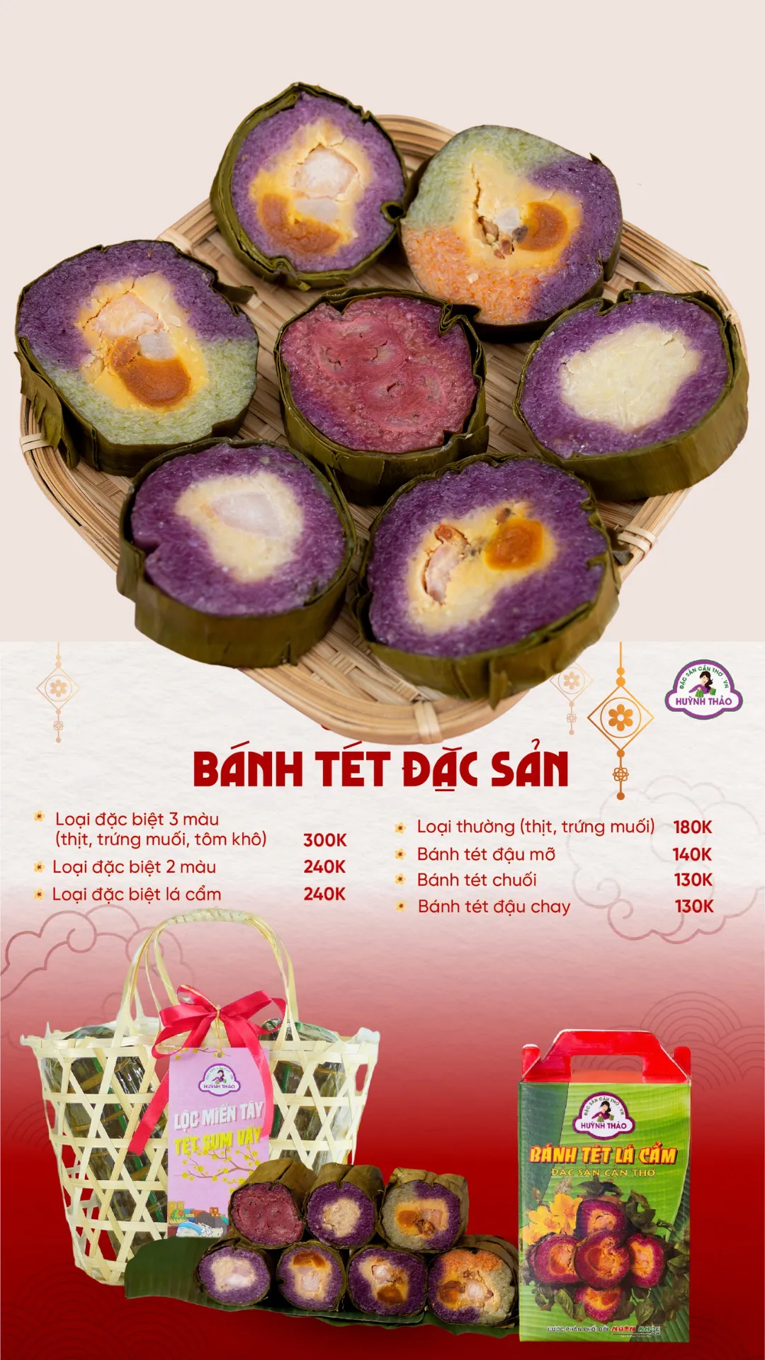 đặt mua ngay bánh tét lá cẩm cần thơ